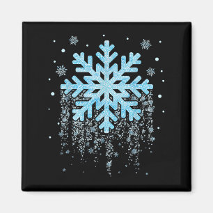 Imán Disfraz de copo de nieve de invierno Navidad coinc