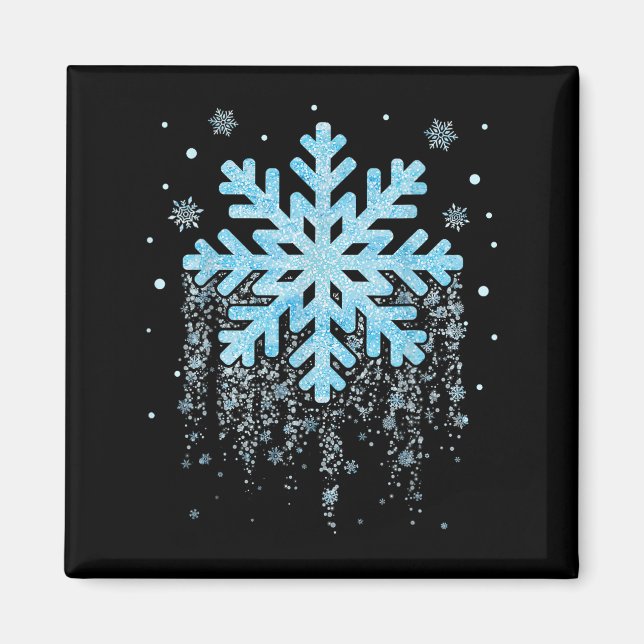 Imán Disfraz de copo de nieve de invierno Navidad coinc (Frente)