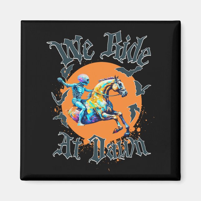 Imán Disfraz de esqueleto de Halloween (Frente)