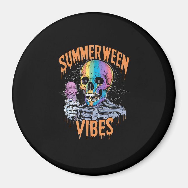 Imán Disfraz de fiesta de verano Summerween divertido (Frente)