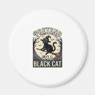 Imán Disfraz de Gato Negro Vintage Bruja de Halloween C