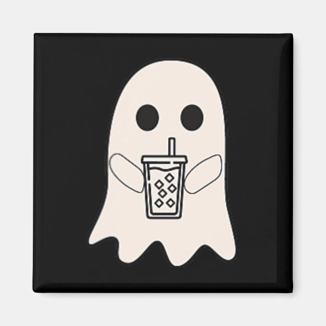 Imán Disfraz de Halloween con café helado (Frente)