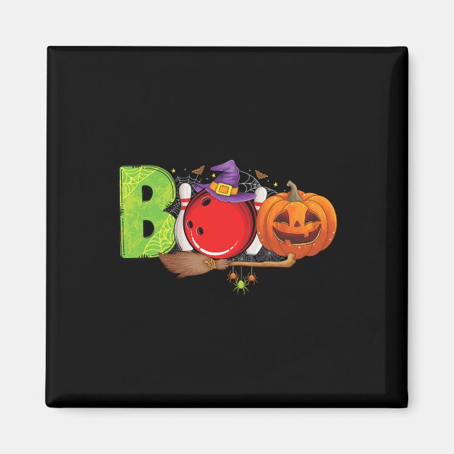 Imán Disfraz de Halloween de bolos para amantes de los  (Frente)