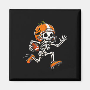 Imán Disfraz de Halloween de calabaza de fútbol de esqu