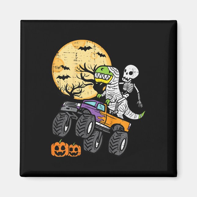 Imán Disfraz de Halloween de Camión Monstruo Dino Esque (Frente)