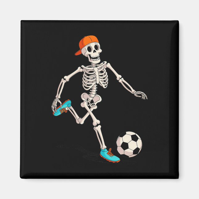 Imán Disfraz de Halloween de fútbol de esqueleto (Frente)