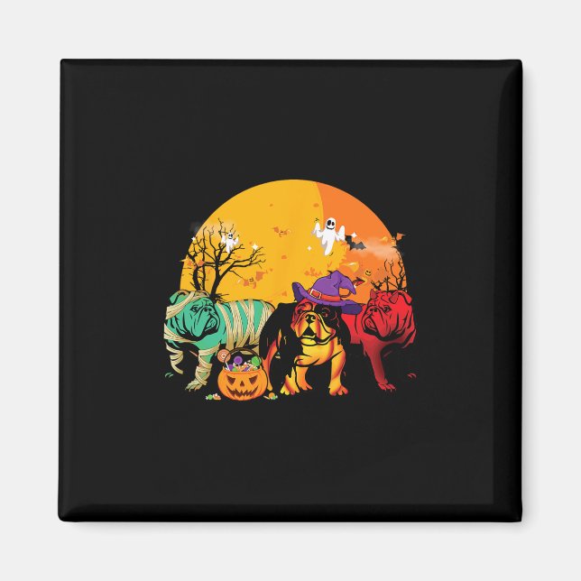 Imán Disfraz de Halloween en Bulldog inglés para los am (Frente)