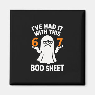 Imán disfraz de Halloween meme 6 7 divertido Boo Sheet 