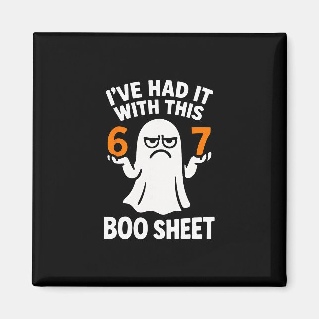 Imán disfraz de Halloween meme 6 7 divertido Boo Sheet  (Frente)
