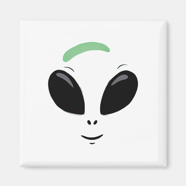 Imán Disfraz de Halloween verde alienígena (Frente)