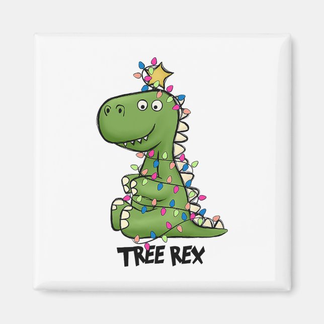Imán Disfraz de Navidad de dinosaurio Tree Rex Luz de á (Frente)