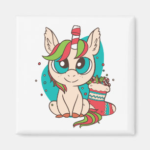 Imán Disfraz de Navidad de Unicornio Adorable Regalo pa