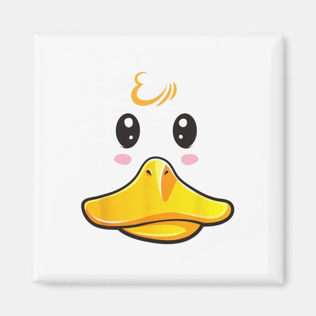 Imán Disfraz de pato cúbito de goma Ducky Face Hallowee (Frente)