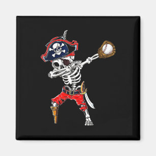Imán Disfraz de Pirata Esqueleto y Pelota de Béisbol pa