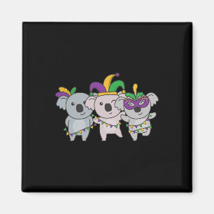 Imán Disfraz del Carnaval de Mardi Gras Koala