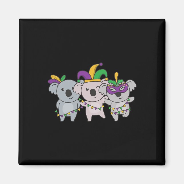 Imán Disfraz del Carnaval de Mardi Gras Koala (Frente)