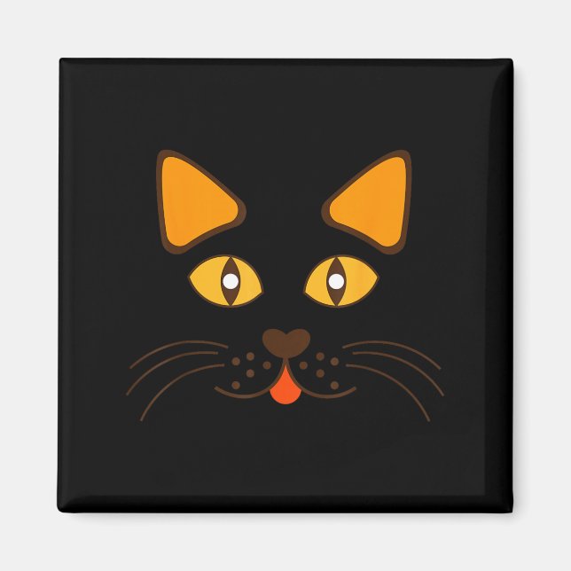 Imán Disfraz Divertido Cara de Gato para Halloween (Frente)