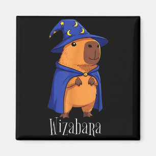 Imán Disfraz divertido de brujo capybara Wizabara gráfi