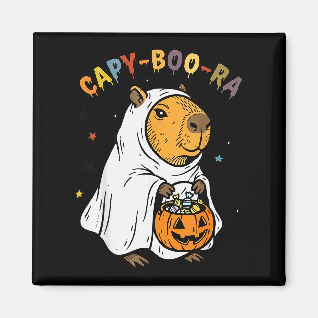 Imán Disfraz divertido de capibara de Halloween Capy-bo (Frente)