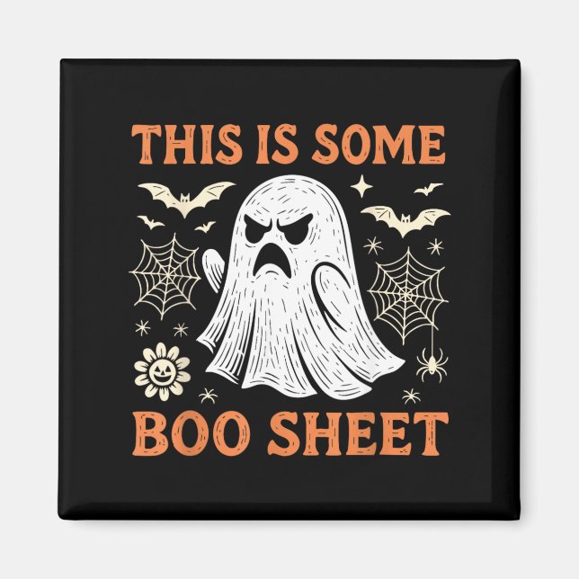 Imán Disfraz divertido de fantasma para Halloween Hoja  (Frente)