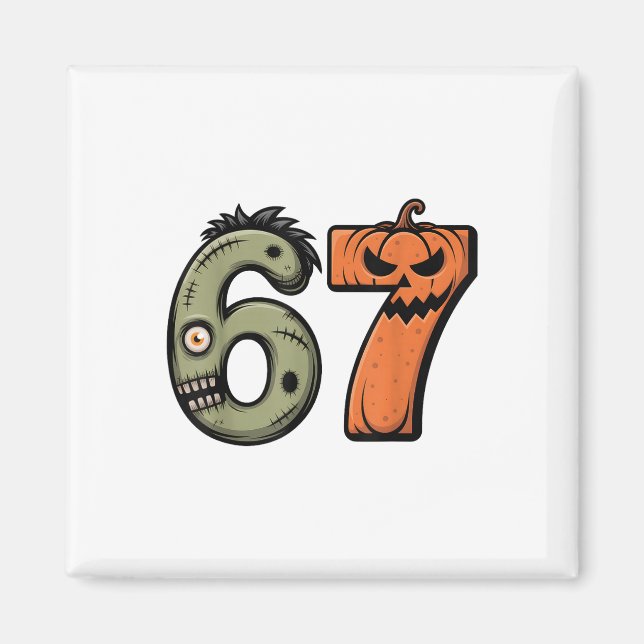 Imán Disfraz divertido de Halloween 6 7 Meme 67 Hallowe (Frente)