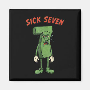 Imán Disfraz divertido de Halloween del meme Sick Seven