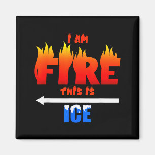 Imán Disfraz Divertido de Hielo y Fuego para Halloween