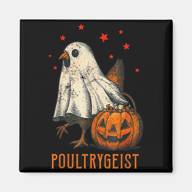 Imán Disfraz divertido de pollo fantasma de Halloween P (Frente)