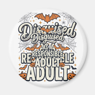 Imán Disfrazado de adulto responsable Halloween Vector