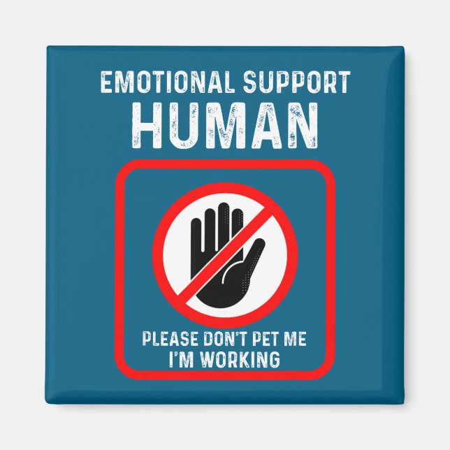 Imán Disfruta Camiseta Apoyo Emocional Humano Disfraz d (Frente)