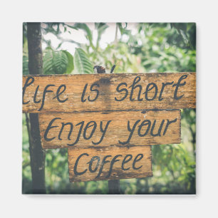 Imán Disfruta de tu cita de Rótulo de café Imagen tipog