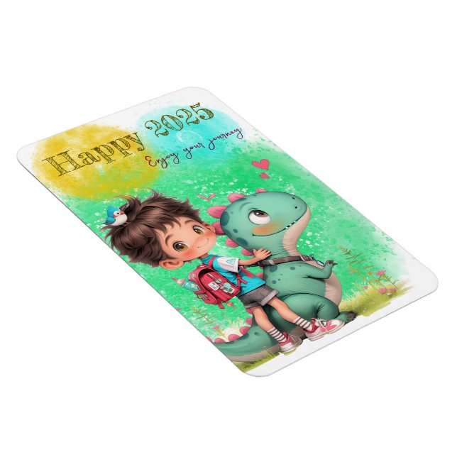 Imán Disfruta de tu Personalizado de Journey Boy y Dino (Lado Derecho)