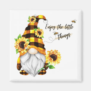 Imán Disfruta del Gnome Girasol de las Pequeñas Cosas