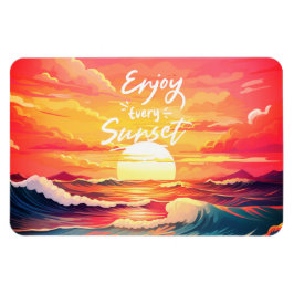 Imán Disfrute De Cada Sunset Ocean Magnet