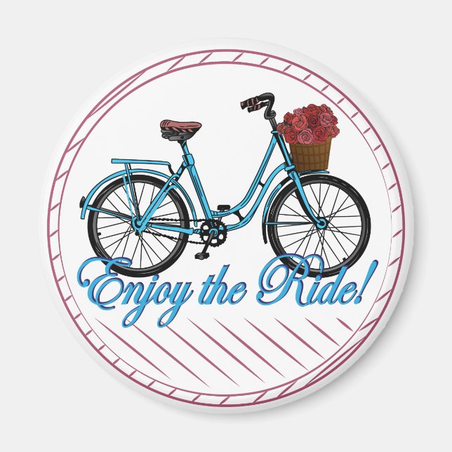 Imán Disfrute De La Bicicleta Azul De Ride (Frente)