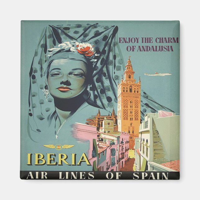 Imán Disfrute Del Encanto De Andalucía, España,Viaje Vi (Frente)