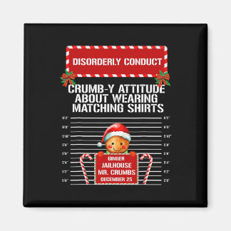 Imán Disorderly Conduct Gingerbread Inmate Christmas Ma