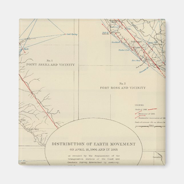 Imán Distribución del movimiento terrestre en Californi (Frente)