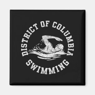 Imán Distrito de Columbia Natación Retro Distressed Swi