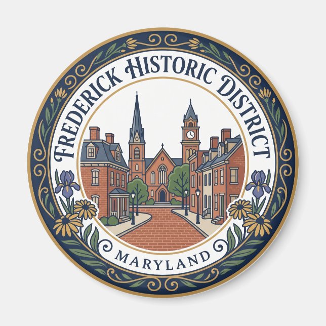 Imán Distrito Histórico de Frederick Maryland (Frente)