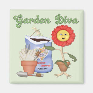 Imán Diva divertida del jardín