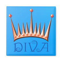 Imán diva en nectarina y azul AH2010