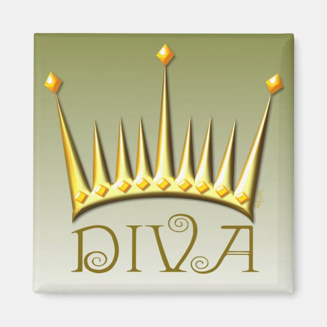 Imán diva en oro AH2010 (Frente)