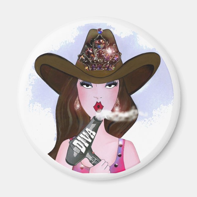 Imán "Diva of a Cowgirl" (Frente)