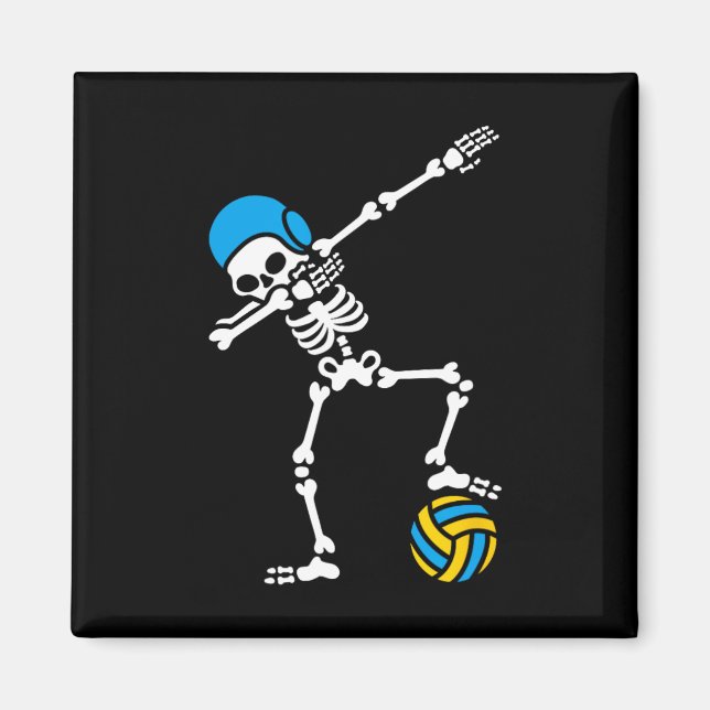 Imán Diversión Dab dabbing skeleton Agua polo Halloween (Frente)