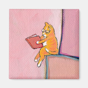 Imán Diversión de la lectura del arte del gato - la