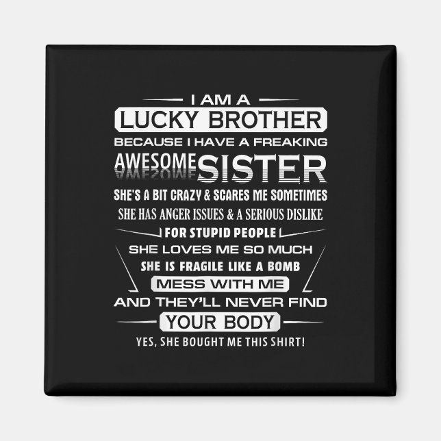 Imán Diversión de Navidad para hermano de hermana 1  (Frente)