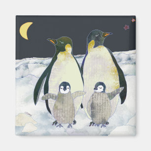 Imán Diversión del invierno de los pingüinos de