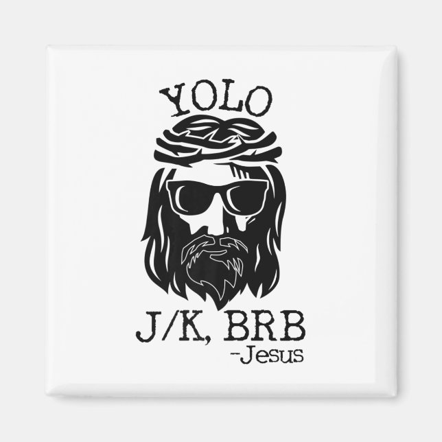 Imán Diversión Jesús Pascua Yolo Jk Brb Textos (Frente)