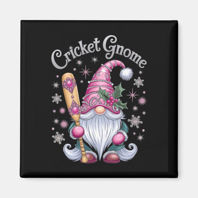 Imán Diversión Navideña Gnomo de Cricket  (Frente)